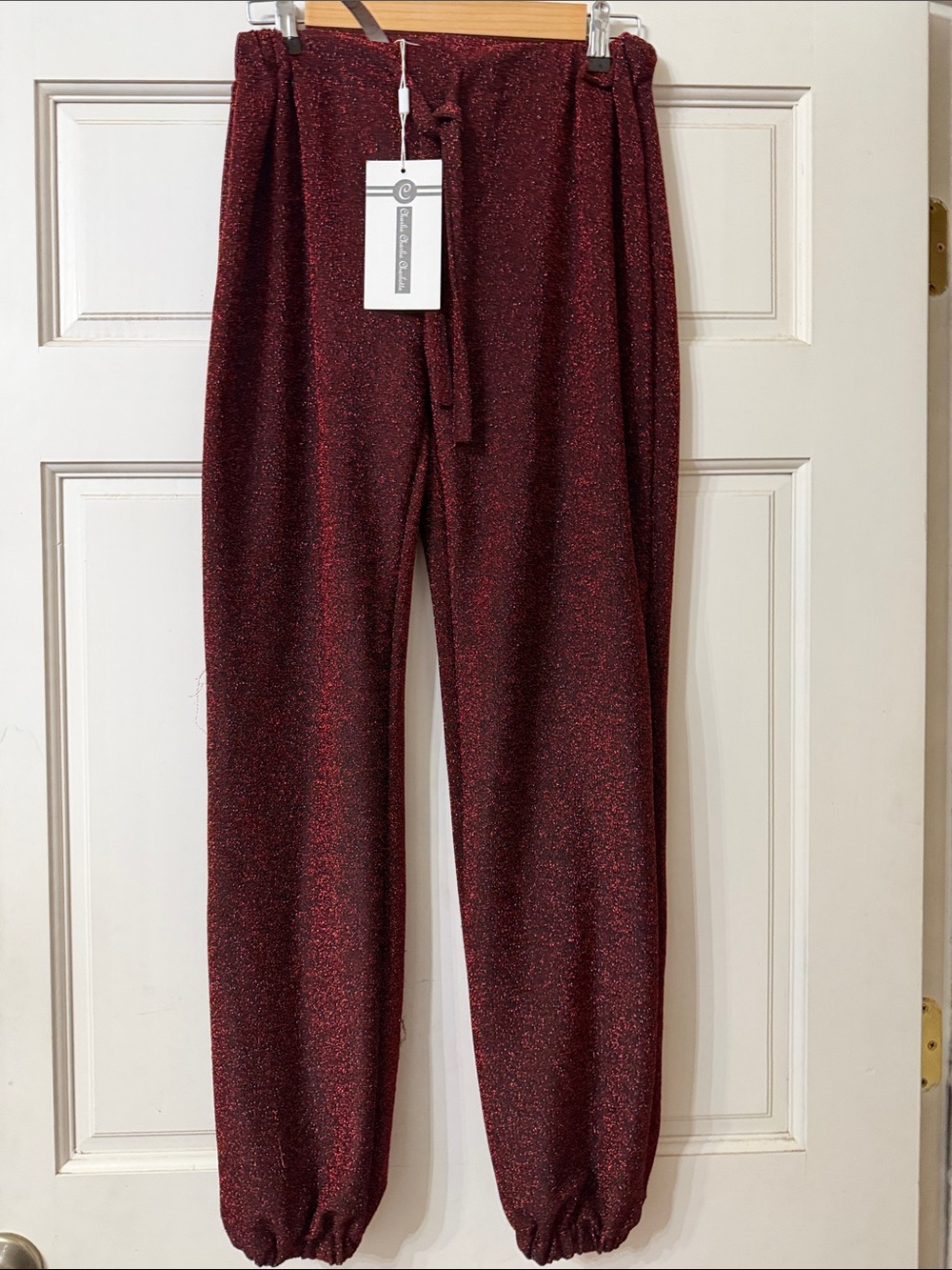 Sparkle Maroon Drawstring Lounge Pants